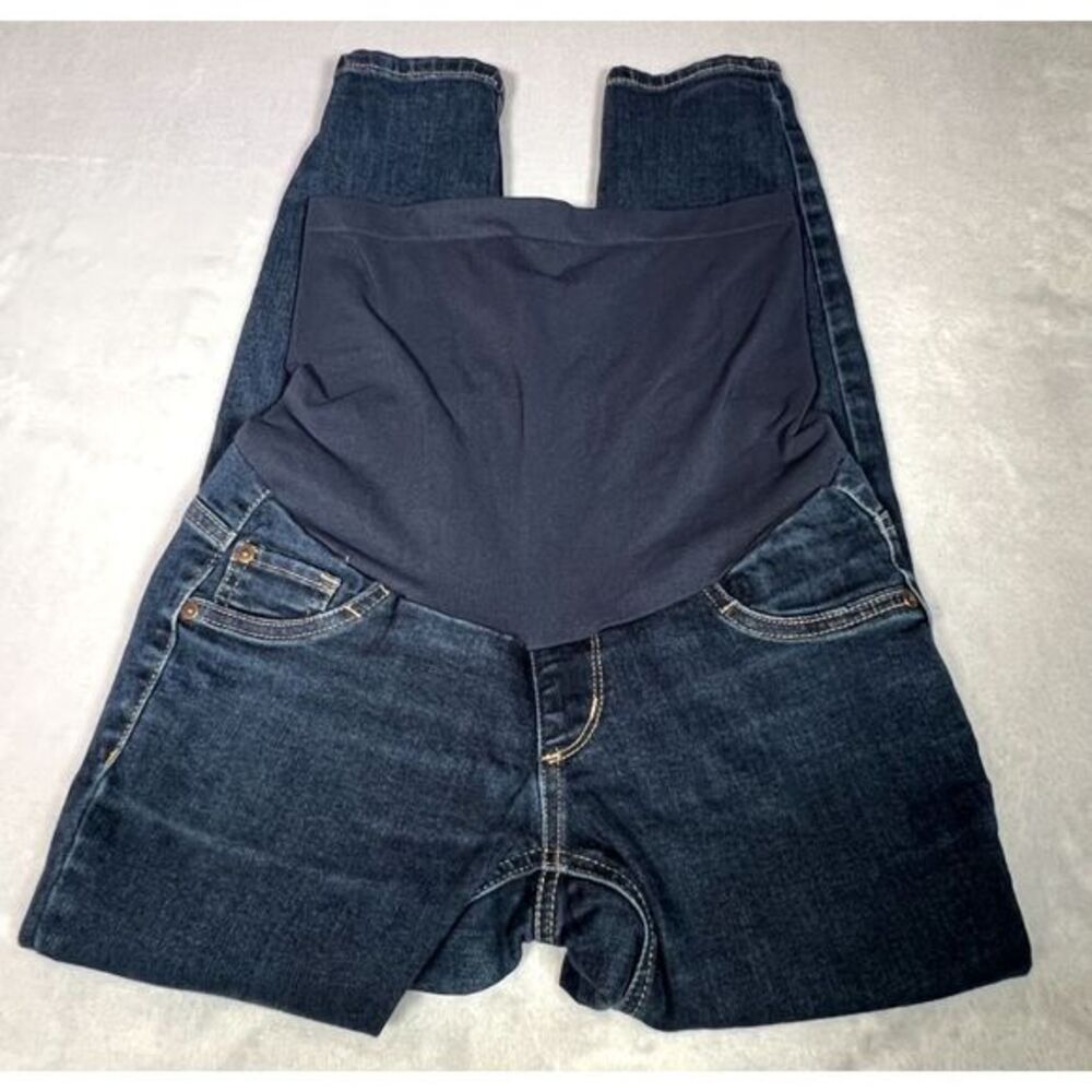 Indigo Blue‎ Maternity Jeans Womens PXS Blue Denim Stretch Skinny Belly Comfort